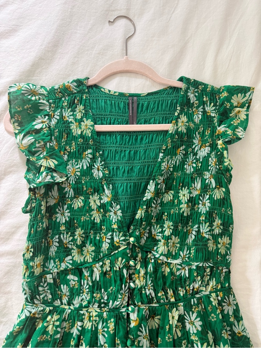Anthropologie Peregrine Dress Midi Green Floral Print - Picture 3 of 5